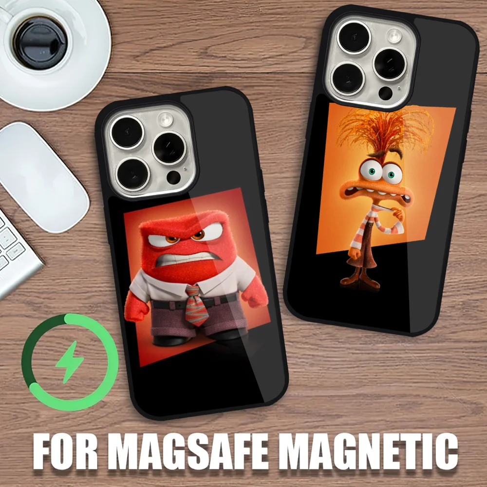 Cartoon I-Inside O-Outs 2 Movie Phone Case For iPhone 11 12 13 14 15 Pro Max Plus Magsafe Magnetic Wireless Charging