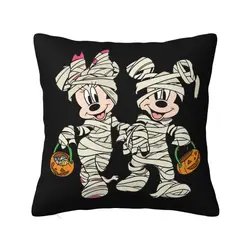 Custom Mickey Mouse Minnie Mouse Cushion Covers Halloween Pumpkin Velvet Modern Throw Pillow Case