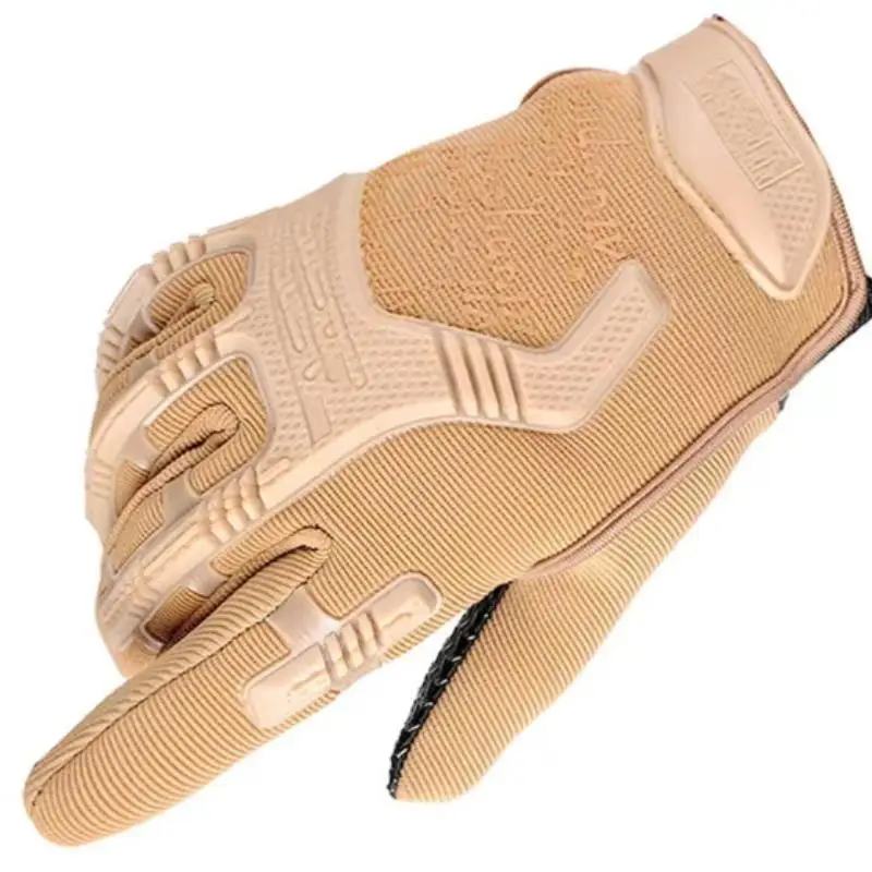 Sepasang Sarung Tangan Pelindung Sepenuh Jari untuk Sepeda Motor Pria, Latihan, Pertarungan, Aktivitas Luar Ruangan, Bersepeda, Sarung Tangan Kamuflase