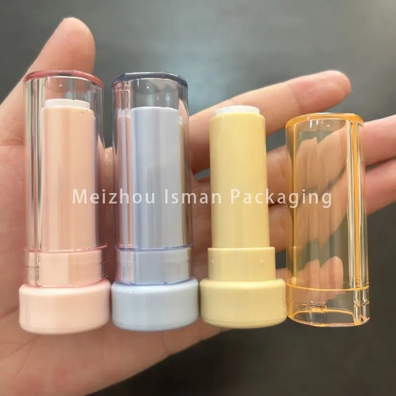 50Pcs empty refillable unique multi-color lipstick tubes eco friendly blue pink yellow lip balm container tube packaging 5g