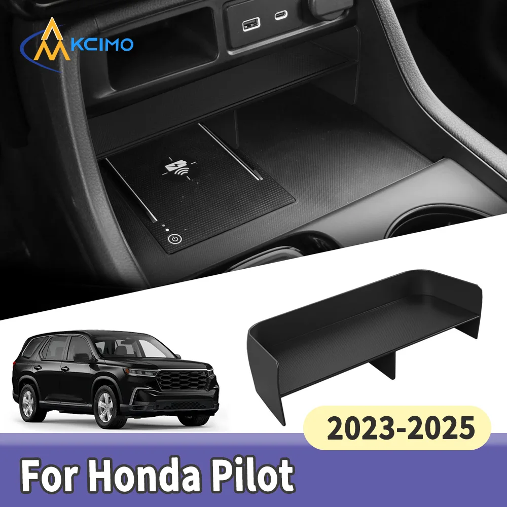 

Поднос для хранения на центральной консоли, органайзер для Honda Pilot 2023 2024 2025, черный автомобильный ящик, укладка, аксессуары для интерьера