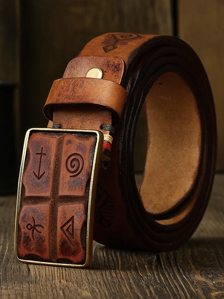 handcrafted-carved-pattern-smooth-buckle-leather-belt-for-men-genuine-pure-cowhide-jeans-waist-belt-vintage-trend-casual-style