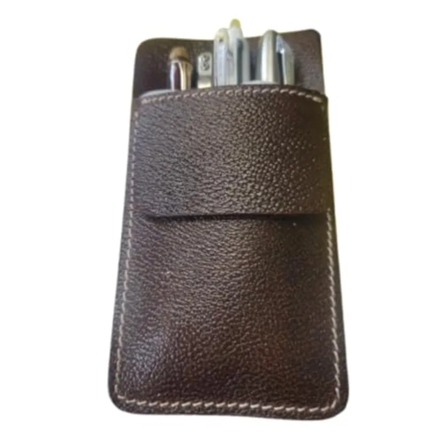 Protector de Bolsillo para Bolígrafos de Cuero de Grano Completo para Hombre, para Camisas Resistentes, Batas de Laboratorio, con Capacidad para 6 Bolígrafos, Tarjetas y Punteros