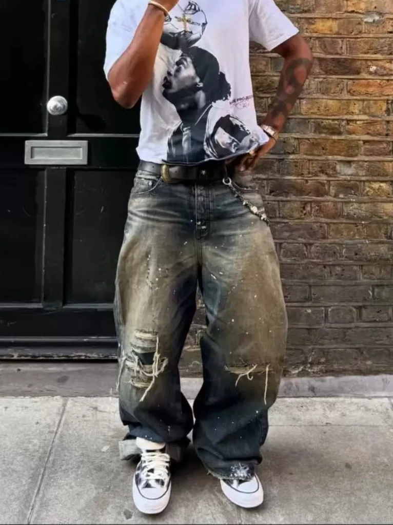 

No faith studios splash ink do old damage washed Baggy red ear jeans