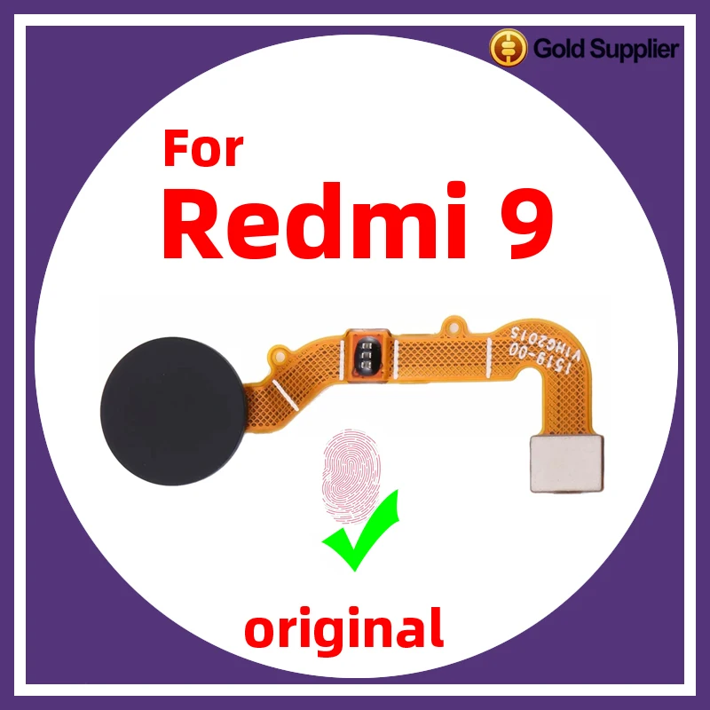 Original For Xiaomi redmi 9 Fingerprint Sensor Home Return Key Menu Power Button Flex Ribbon Cable