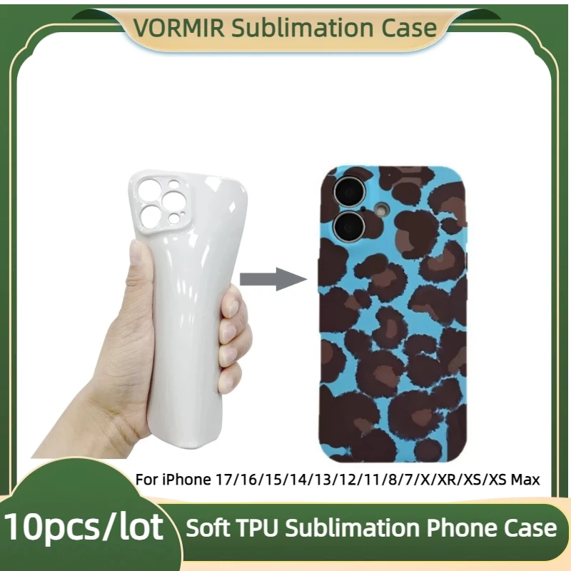 

VORMIR 10pcs Soft TPU Sublimation Phone Case 3D Printing Single Layer Shell Mobile Cover For iPhone 17 16 15 14 13 12 11 8 7 XR