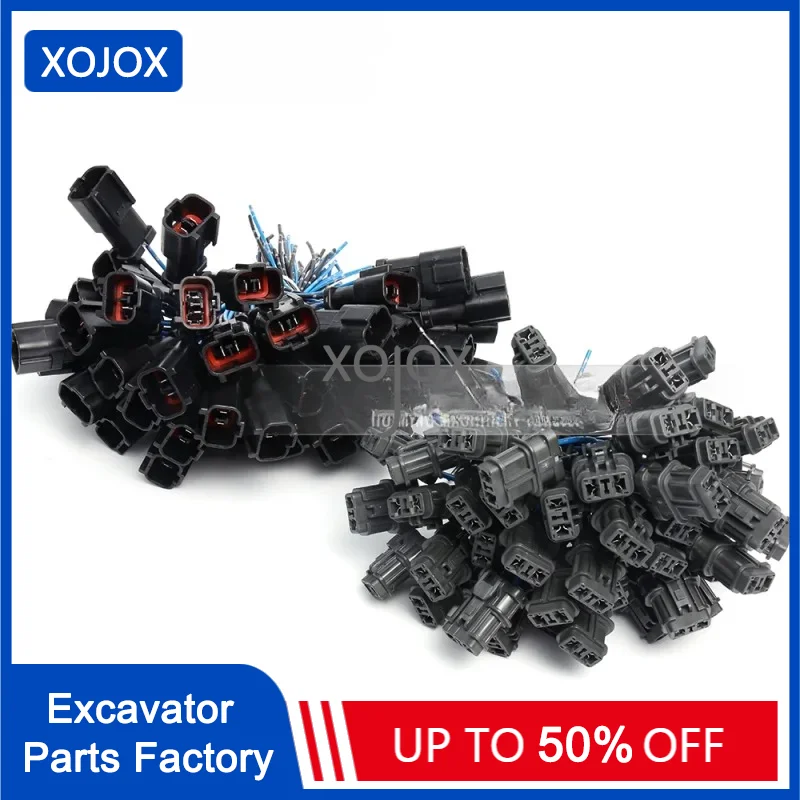 XOJOX Excavator pressure sensor switch plug PC120/200-5/240-6/300-7/360 male and female excavators