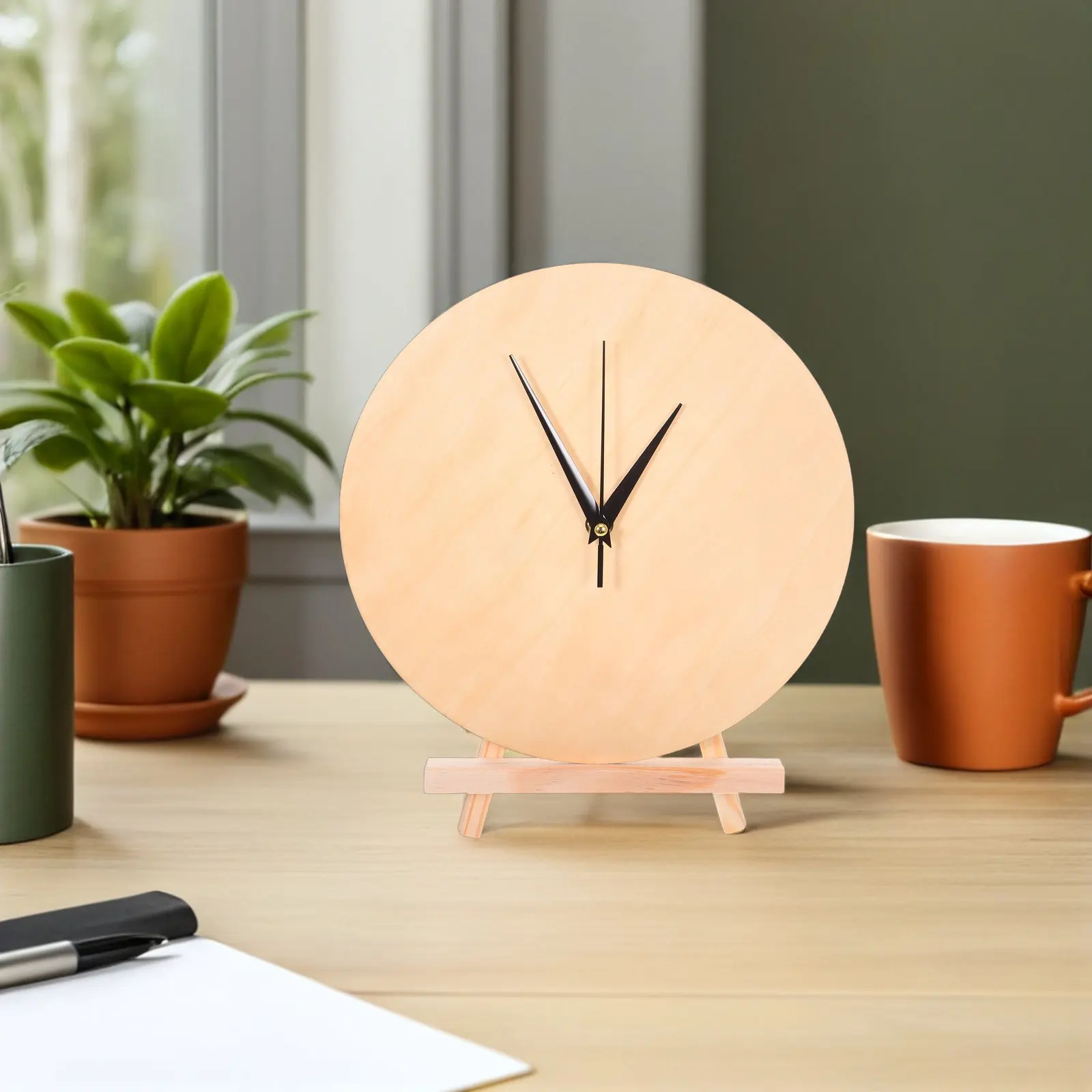 Blank Wood Clock 25Cm Round Wooden Dial Replacement DIY Clock Face for Painting Crafts Wall Decor for Living Room Bedroom Office