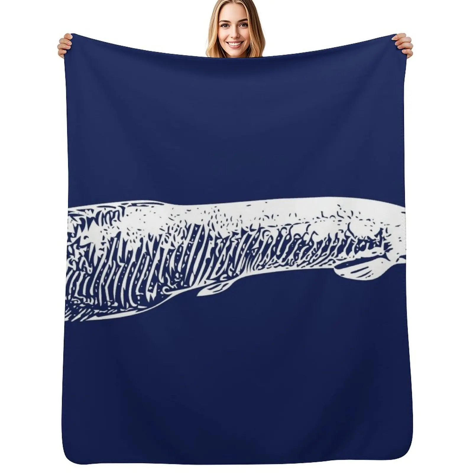 

Arapaima White Print Throw Blanket Soft Luxury Thicken Personalized Gift Decorative Sofas Blankets