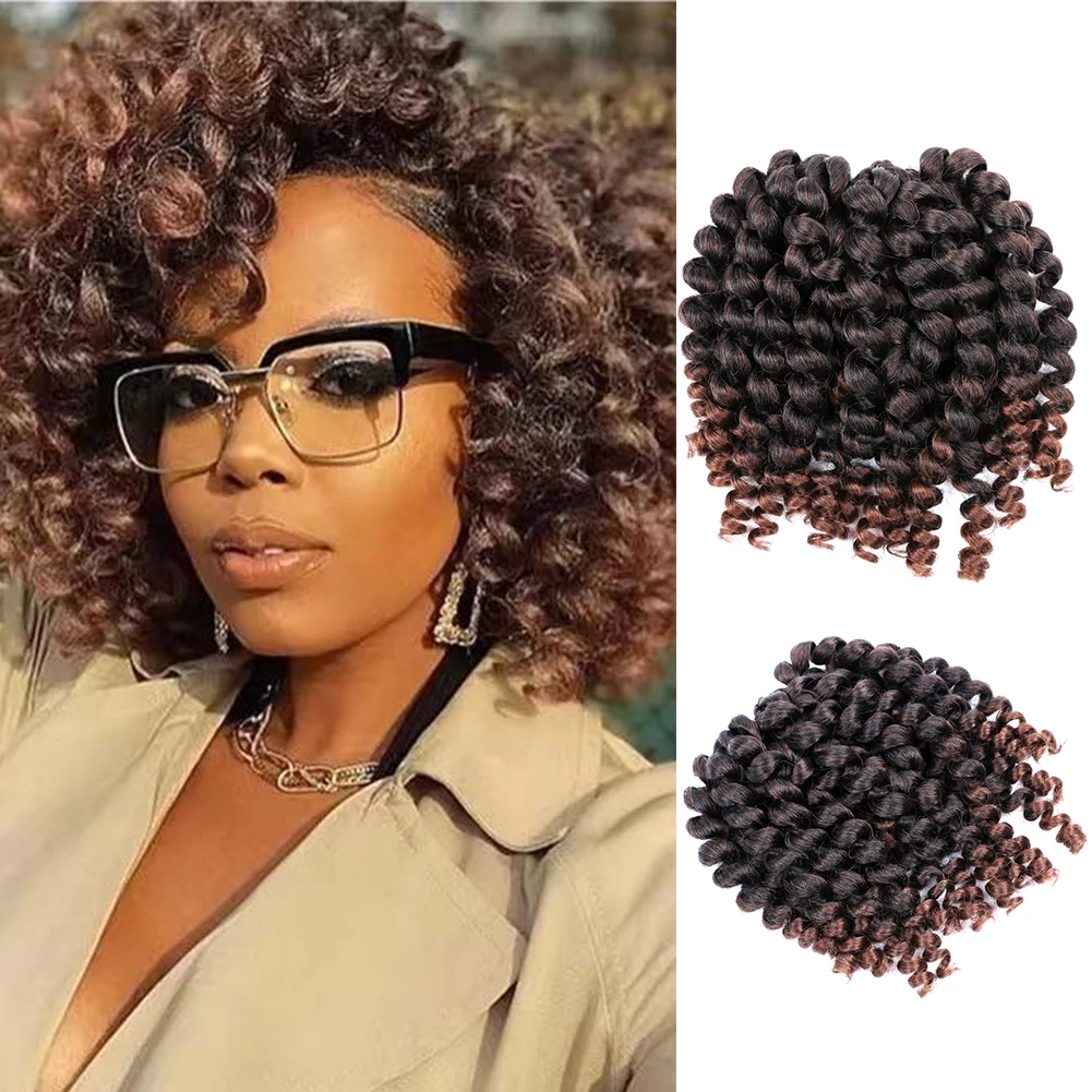 

Jamaican Bounce Crochet Braids Hair Extension Synthetic Wand Curl Crochet Hair For Women