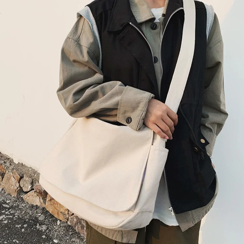 Crossbody Bags Women Canvas Flap-bag Shoulder Bag Trendy All-match Students Casual Female Handbags Korean Fashion Messenger Bag