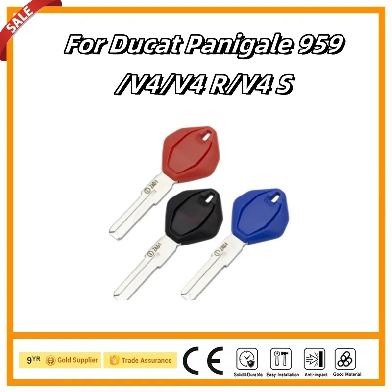 For DUCATI Blank Key Panigale 959/V4/V4R/V4S Motorcycle Whit Black/Red/Blue Uncut Blade Keys