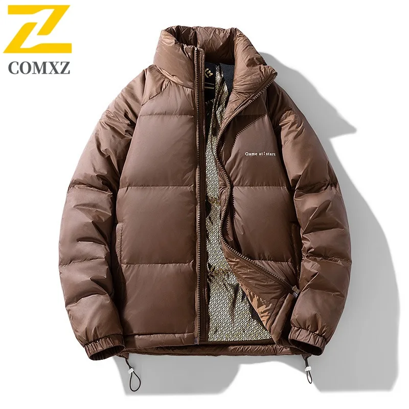 COMXZ Winter Jacket 2025 High Quality Warm Lightweight Versatile Travel Padded Jacket Skiing Stylish Down Jacket Men's Clothing