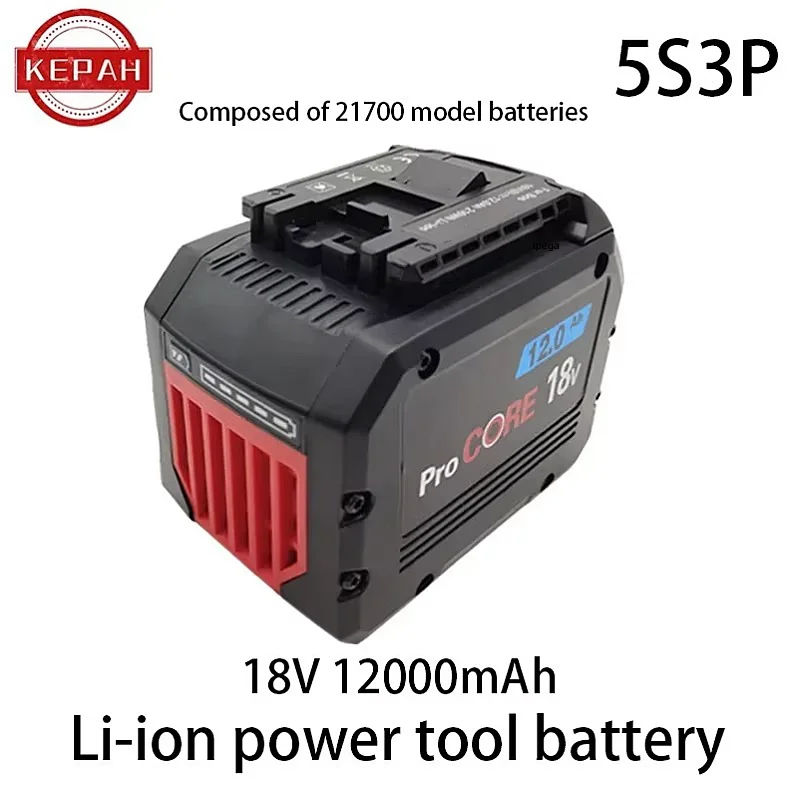 

18V 12Ah ProCORE Rechargeable Battery, for lpega cordless tools BAT609 BAT618 GBA18V80 21700 high power 5C power cell