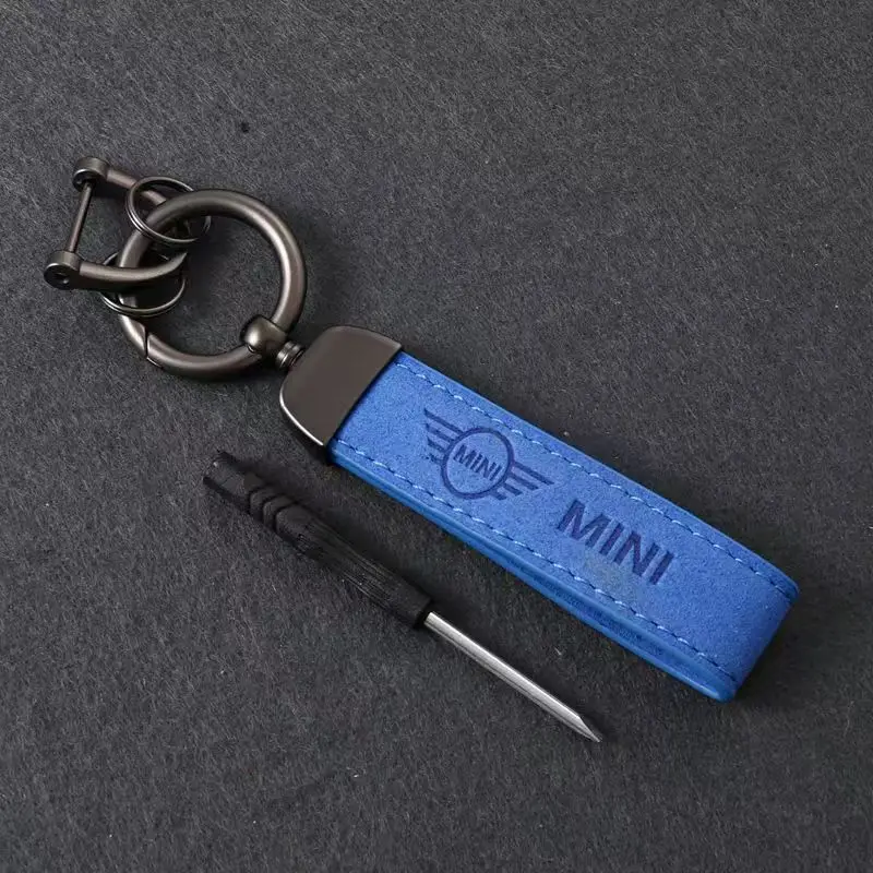 

High-Grade Car Suede Leather Keychain Hanging Metal Keyring For Mini Cooper One S JCW F55 F56 F57 F60 Coupe R50 R53 R56 R5