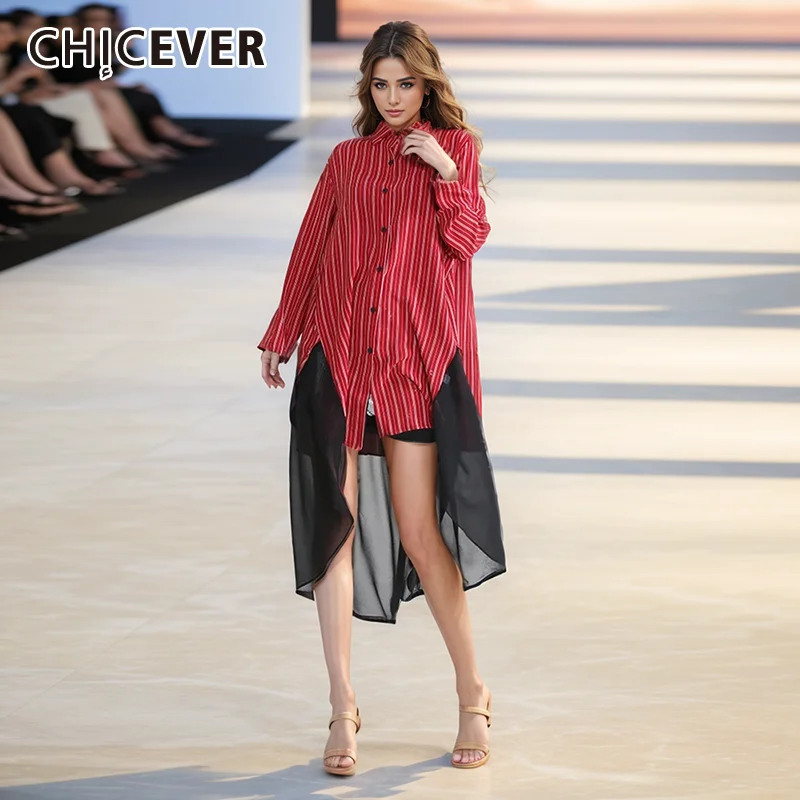 Женское однобортное платье в полоску, с отложным воротником и длинным рукавом