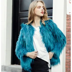 2024 Fall fashion faux fox fur coat Cropped Faux Fur Coat Women Winter 2023 Hot Cool Girls Fluffy Short Fur Jacket