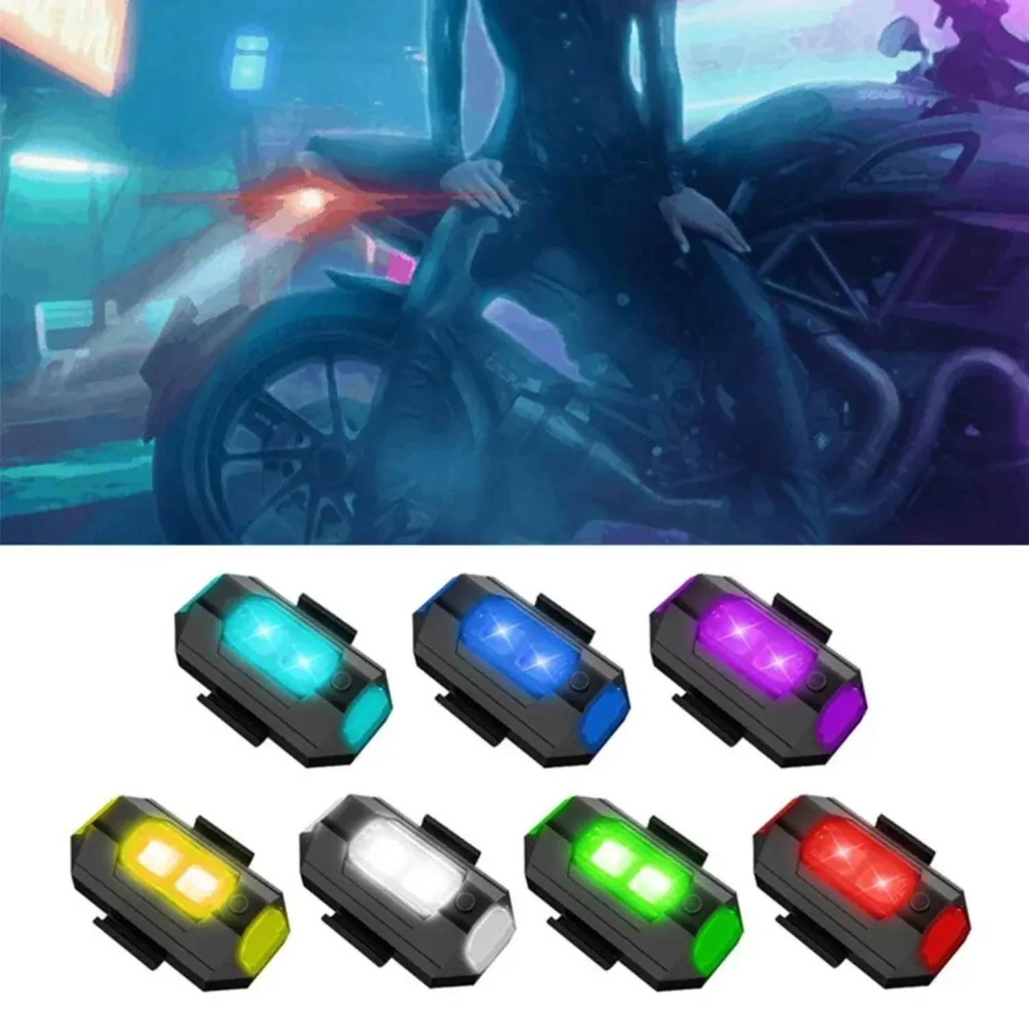 7 Color Bicycle Light Motorcycle Drone Strobe Light USB  Anti-Collision Car Bike Tail Night Mini Signal Flashing Warning Lamp