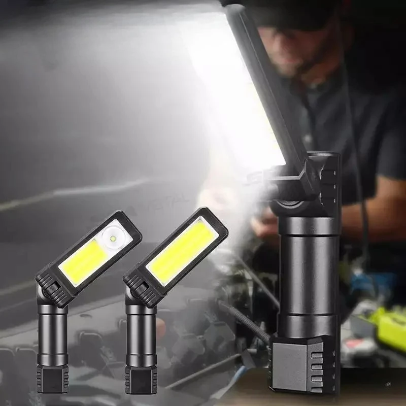 

Светодиодный рабочий фонарь, водонепроницаемый точечный светильник COB, USB перезаряжаемый хвостовой магнитный фонарик, 6 режимов, внедорожный прожектор