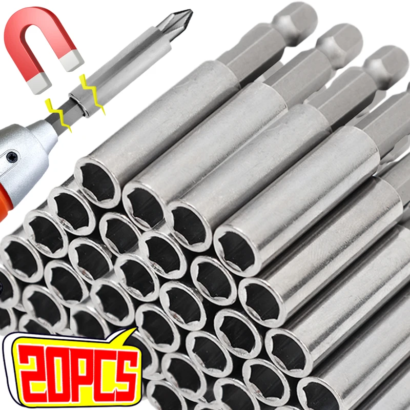 20/1pcs Magnetic Screwdriver Extension Hexagonal Handle Extended Connecting Rod Carbon Steel Screwdrivers Bit Holder Power Tools