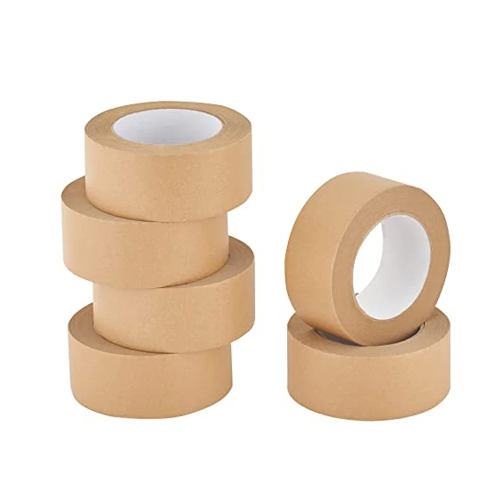 Brown Paper Packing Tape, Water Activatd Kraft Tape for Packing Sealing Cardboard Carton Boxe