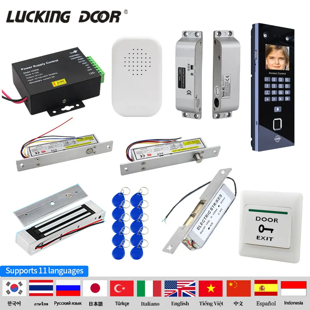 

LAN TCP IP Facial Face Recognition Time Attendance Kit Fingerprint Card Empolyee Attendance Electronic Access Control System Set