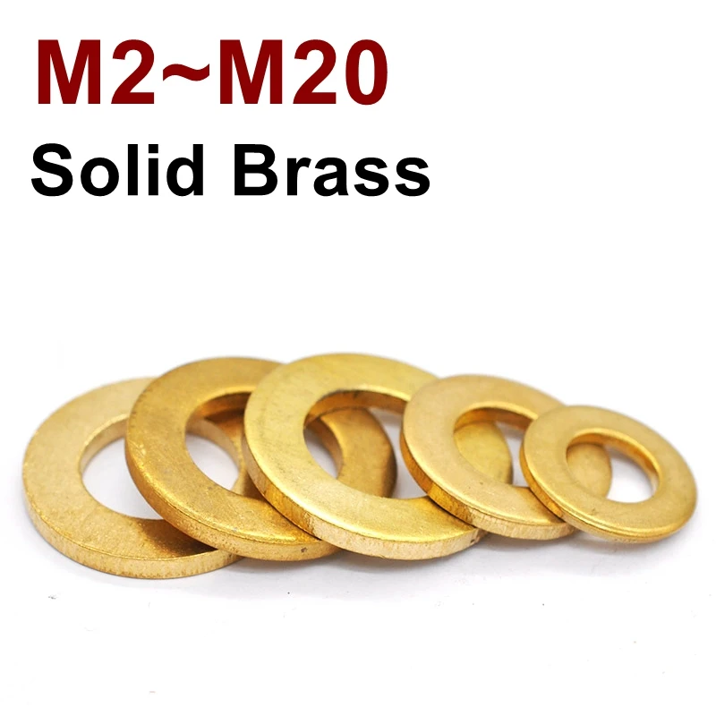 Brass flat washer shim Brass gasket M2 M2.5 M3 M4 M5 M6 M8 M10 M12Meson Pad Sheet Metal Collar
