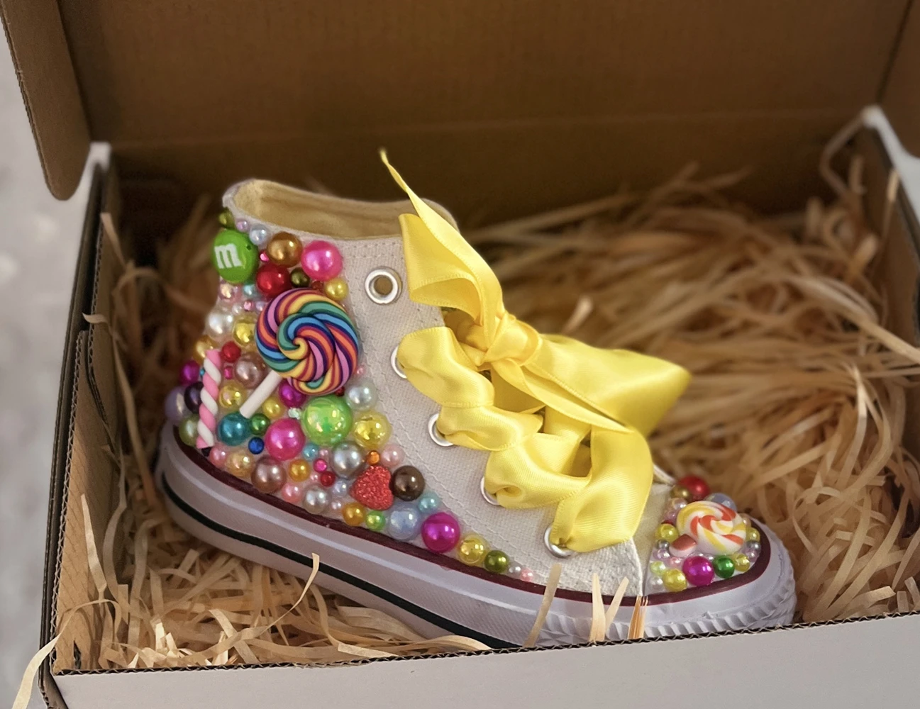 Christmas Yellow Lollipop Candy Balloons Party Canvas Brand Shoes Candyland Pretty Wedding Toddler Sneakers