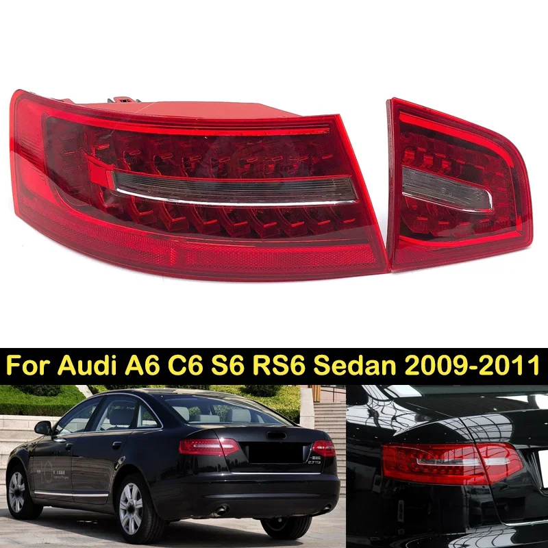 

LED Taillight For Audi A6 C6 S6 RS6 Sedan 2009 2010 2011 Brake Light Rear bumper Taillights taillamps tail light