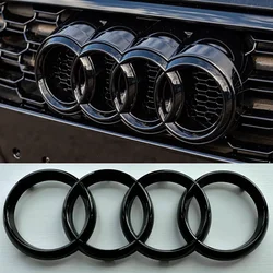 4 anelli ABS cofano auto cofano anteriore griglia bagagliaio posteriore emblema logo distintivo adesivo decalcomania per Audi A3 A4 A5 A6 A7 Q2 Q3 Q5 Q8 TT