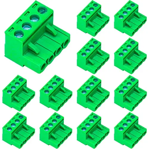 

15 Pack 5.08mm Pitch Phoenix Type Connector 4 Pin PCB Screw Terminal Block