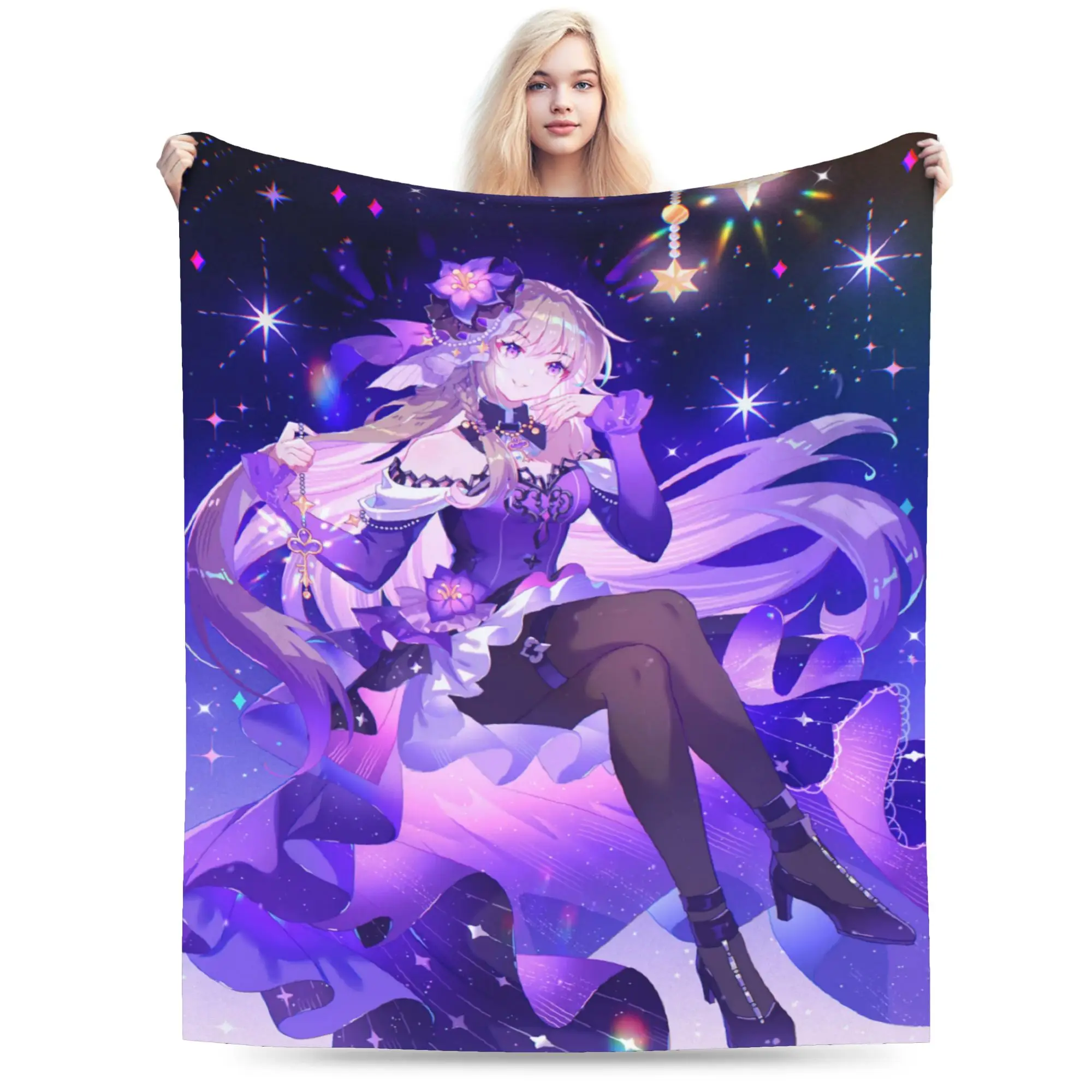 Cartoon Honkai Star Rail Blanket  Super Warm Street Trend Plush Throw Blanket For Bedroom Decorative Flannel Bedspread Bed Cover