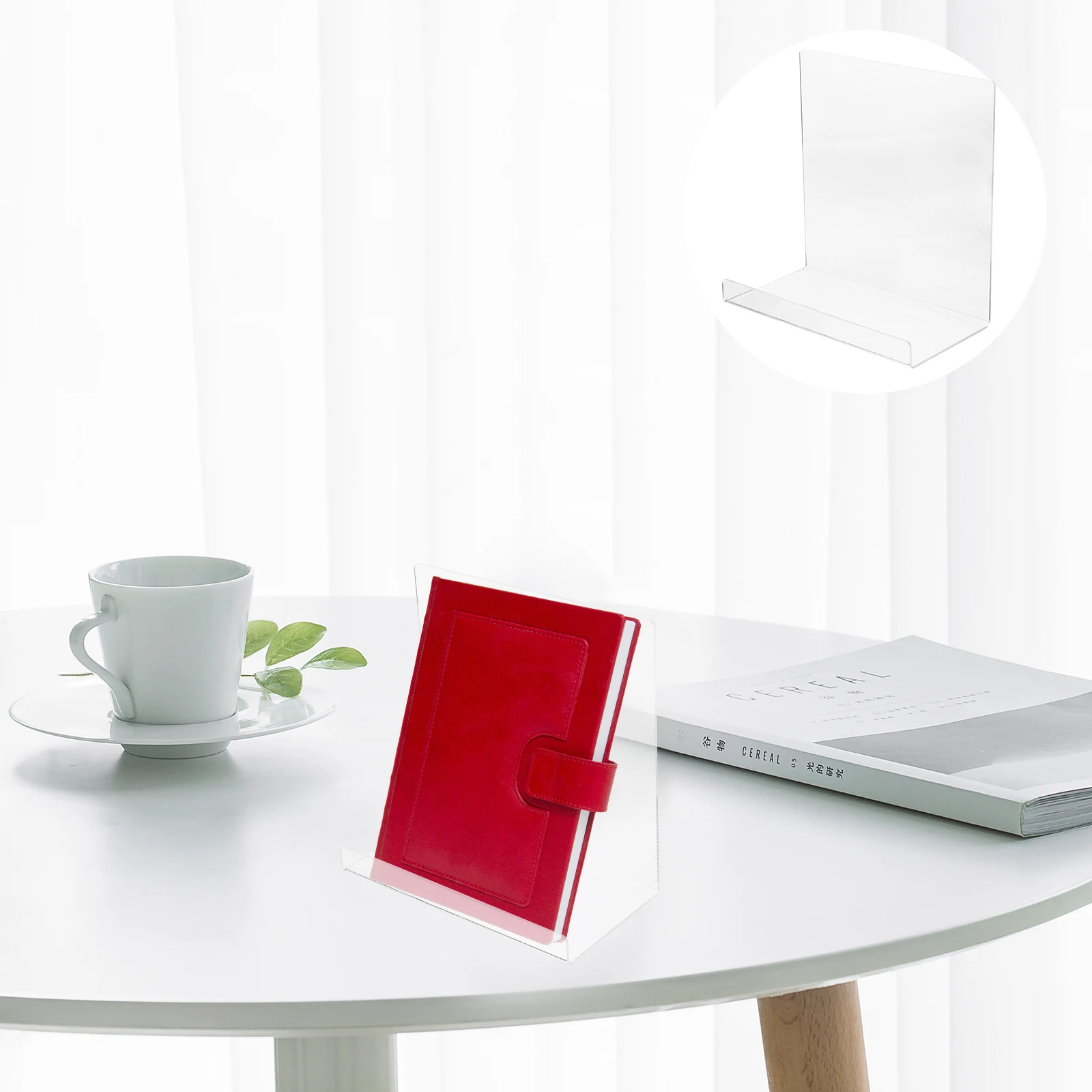 Transparent Acrylic Book Shelf Magazine Display St Bookend For Books Music Records Storage Rack Stable Showing Tool In Home