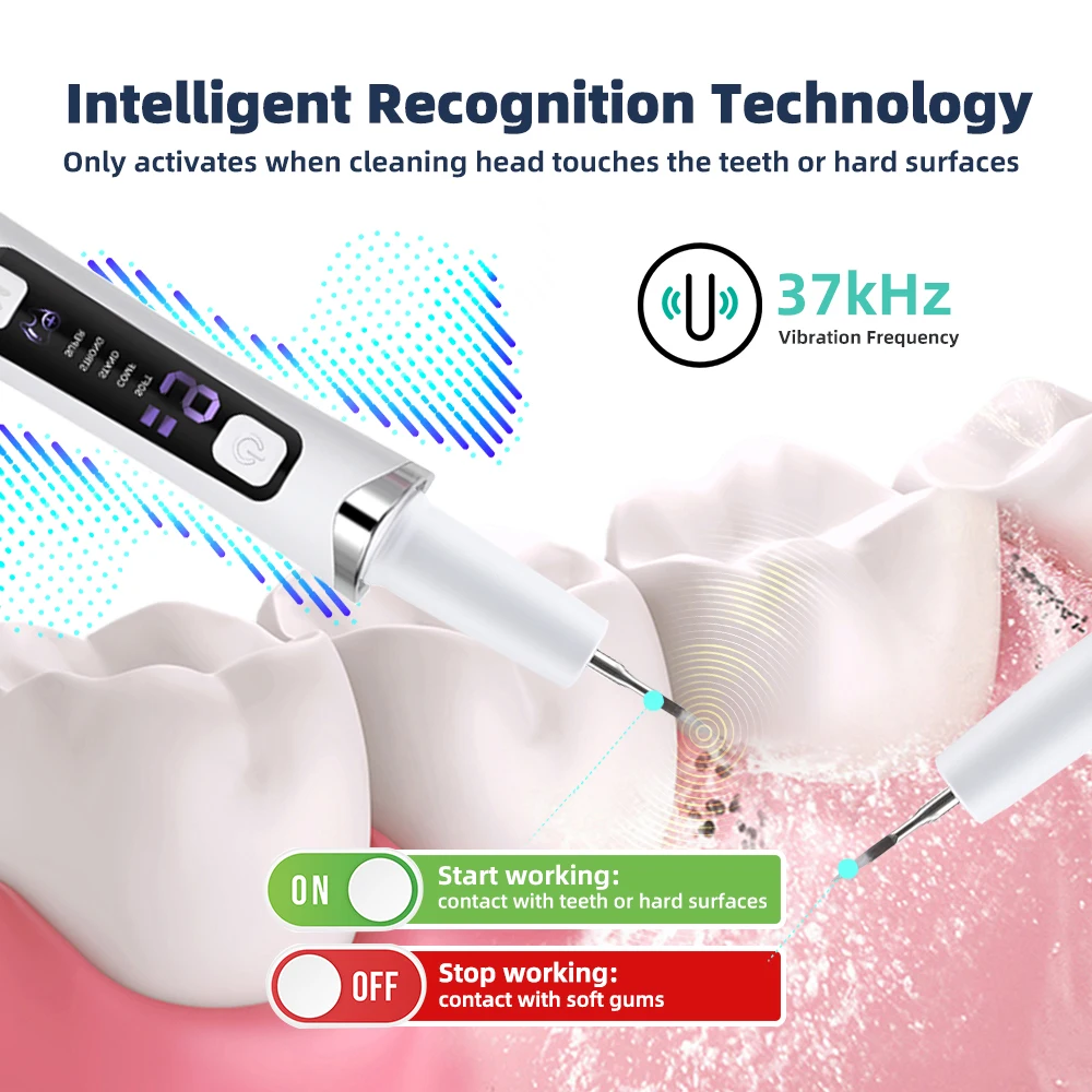 Electric Ultrasonic Dental Scaler 5 Modes Calculus Oral Tartar Remover Tooth Stain Cleaner Teeth Whitening Oral Care
