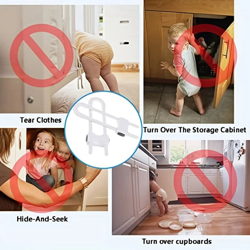 أقفال خزانة أمان للأطفال ، قفل خزانة حماية للأطفال ، مزلاج خزانة للأطفال ، مقابض أبواب خزانة ، 2 ، 4 ، #3