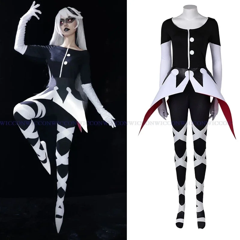 

Hazbin Carmilla Carmine Cosplay Costume Anime Hotel Carmilla Cosplay Uniform Nail Demon Halloween Party Women Fancy Suit