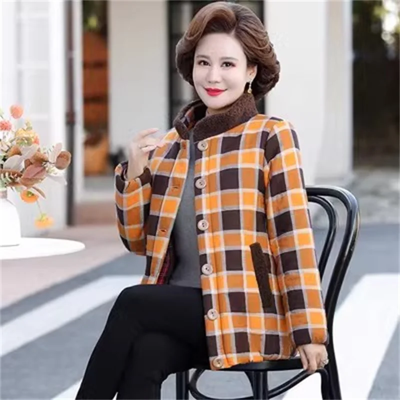 Mother\'s Cotton Jacket Middle-aged And Elderly Women\'s Cotton Jacket 2024 Autumn Winter New Thickened Warm Small Cotton Coat