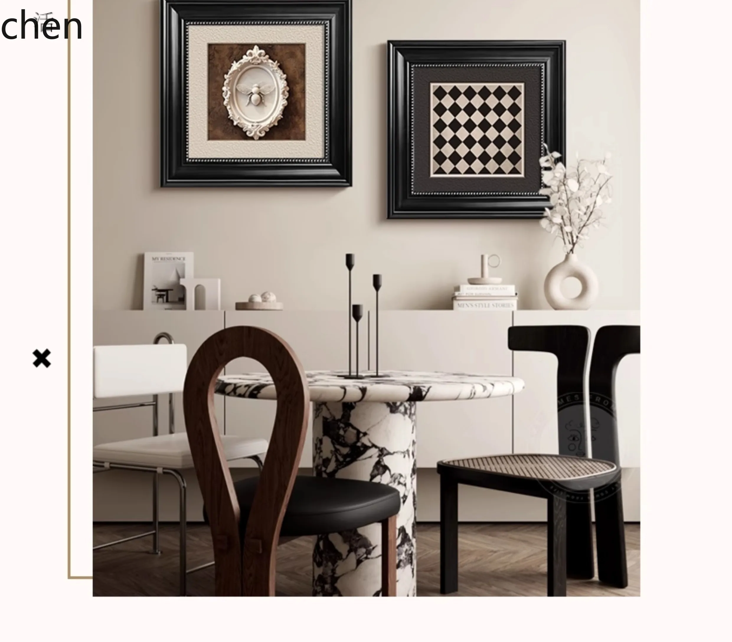 QZT Restaurant Decorative Painting Living Room Hanging Painting Sideboard Cabinet Niche Art Mural