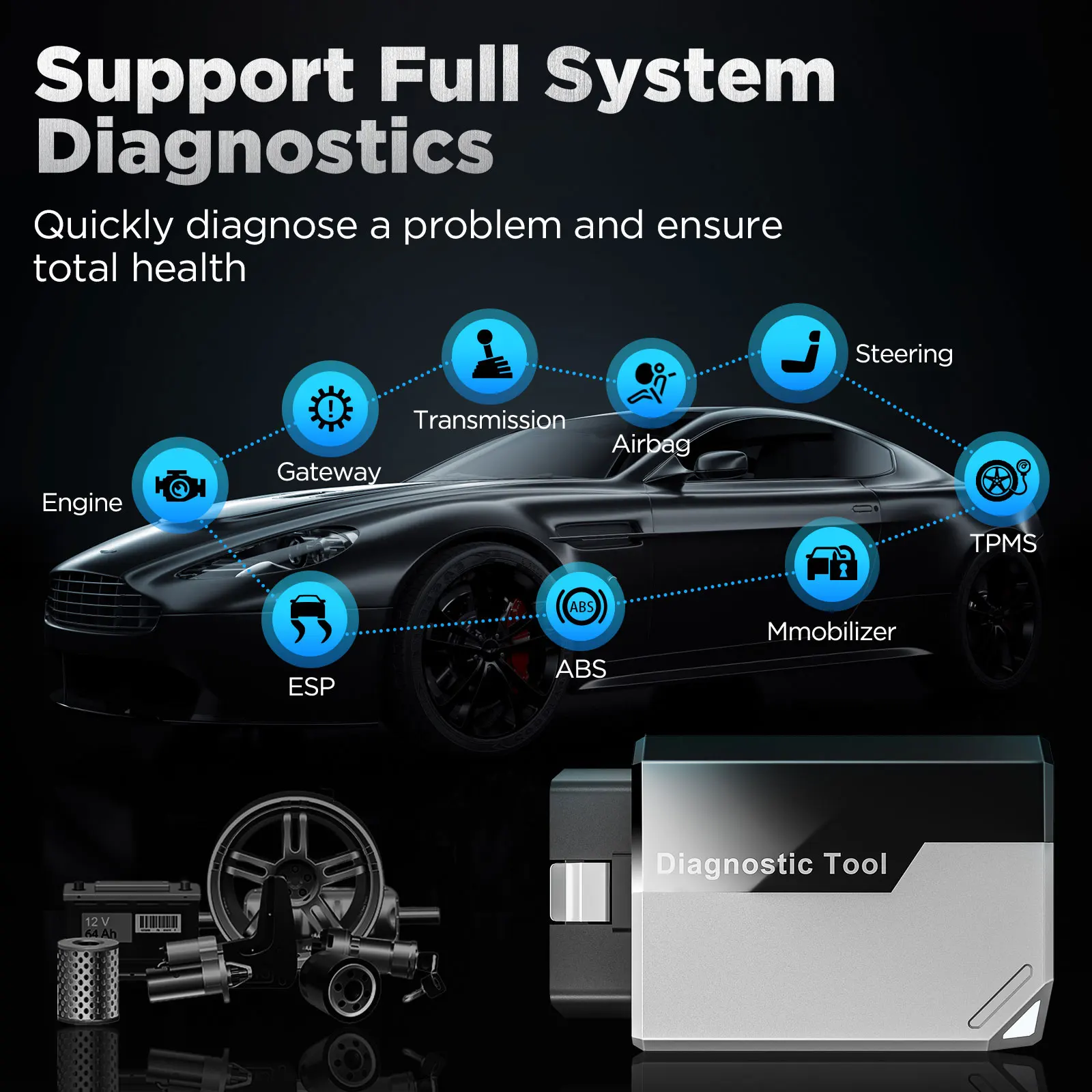 NEW KINGBOLEN Ediag Elite 15 Resets Car Diagnostic Tool All System Car Code Reader Active Test OBD2 Auto Scanner Free  Update view 5