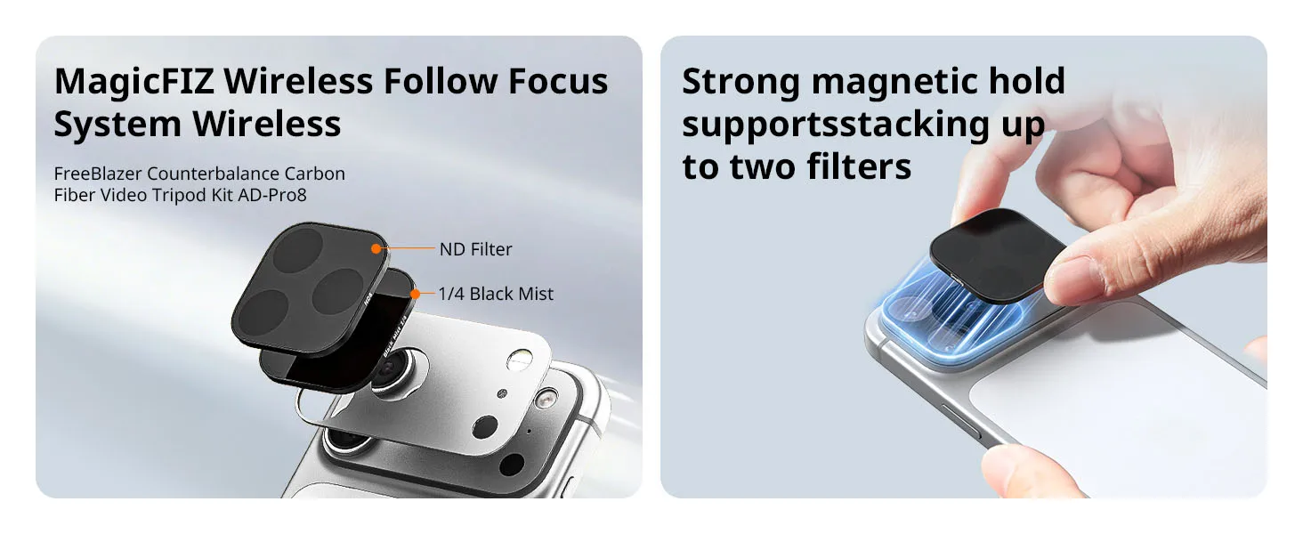 SmallRig Square ND & Black Mist Filter Kit für iPhone 17 Pro und iPhone 17 Pro Max, 3 Farben zur Auswahl mit ND2/4/8/16/32 & Halterung – Detail 12