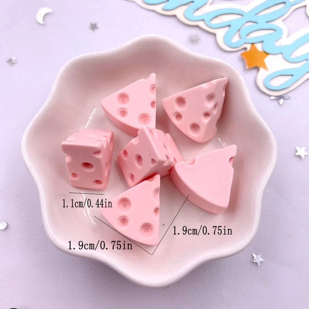 10PCS Resin Kawaii Simulation Cheese Cake Figurines Flat back Cabochon Candy Home Decor DIY Scrapbook Crafts Jewelry Accessories