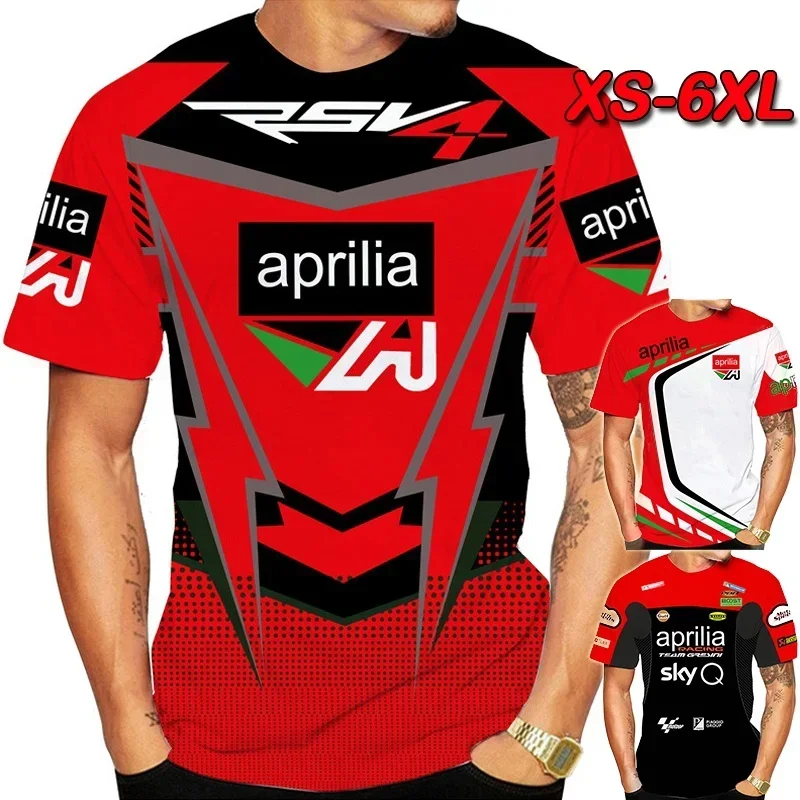 Men's Clothing 2024 Newest Fashion 3D Print Aprilia RSV 1000 Motorcycles T-shirt Fashion Men/Women Cool Quick Drying Racing Tops