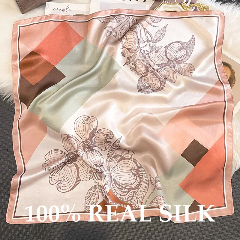 

100% Натуральный Шелковый Тонкий Квадратный Платок для Женщин: Мягкий, Легкий, Роскошный, Дышащий, Модный, Прохладный, Стильный, Шарф-Хиджаб, Бандана