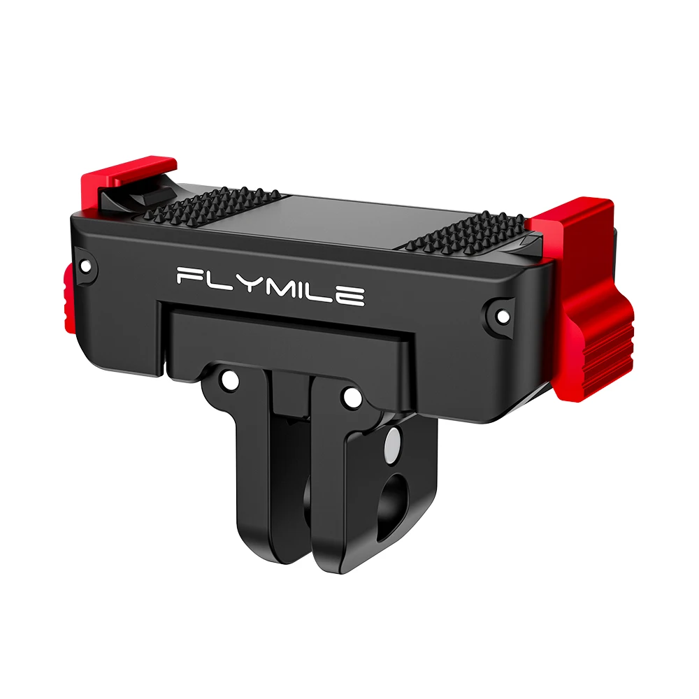 Flymile Drehbarer Magnetischer Halterungsadapter für DJI Action 5 Pro 4 3 Kamera Schnellwechselbasis mit Klappbarer Doppelkralle 1/4 Schraubenloch