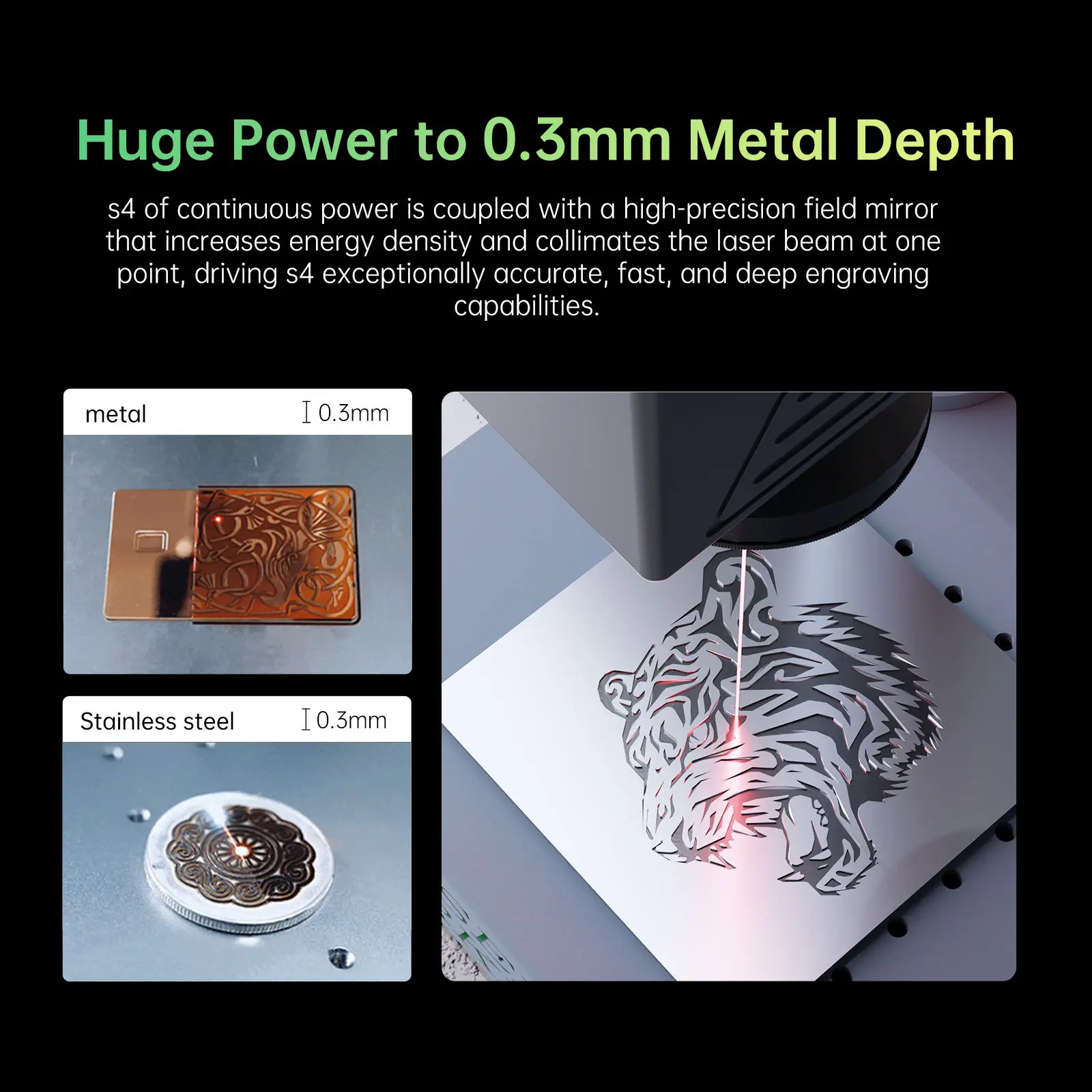 S4 Fiber Laser 3D Printer Air Cooling Programmable Controllable Ezcad Control Various Including DXF PLT BMP AI DWG LAS DST