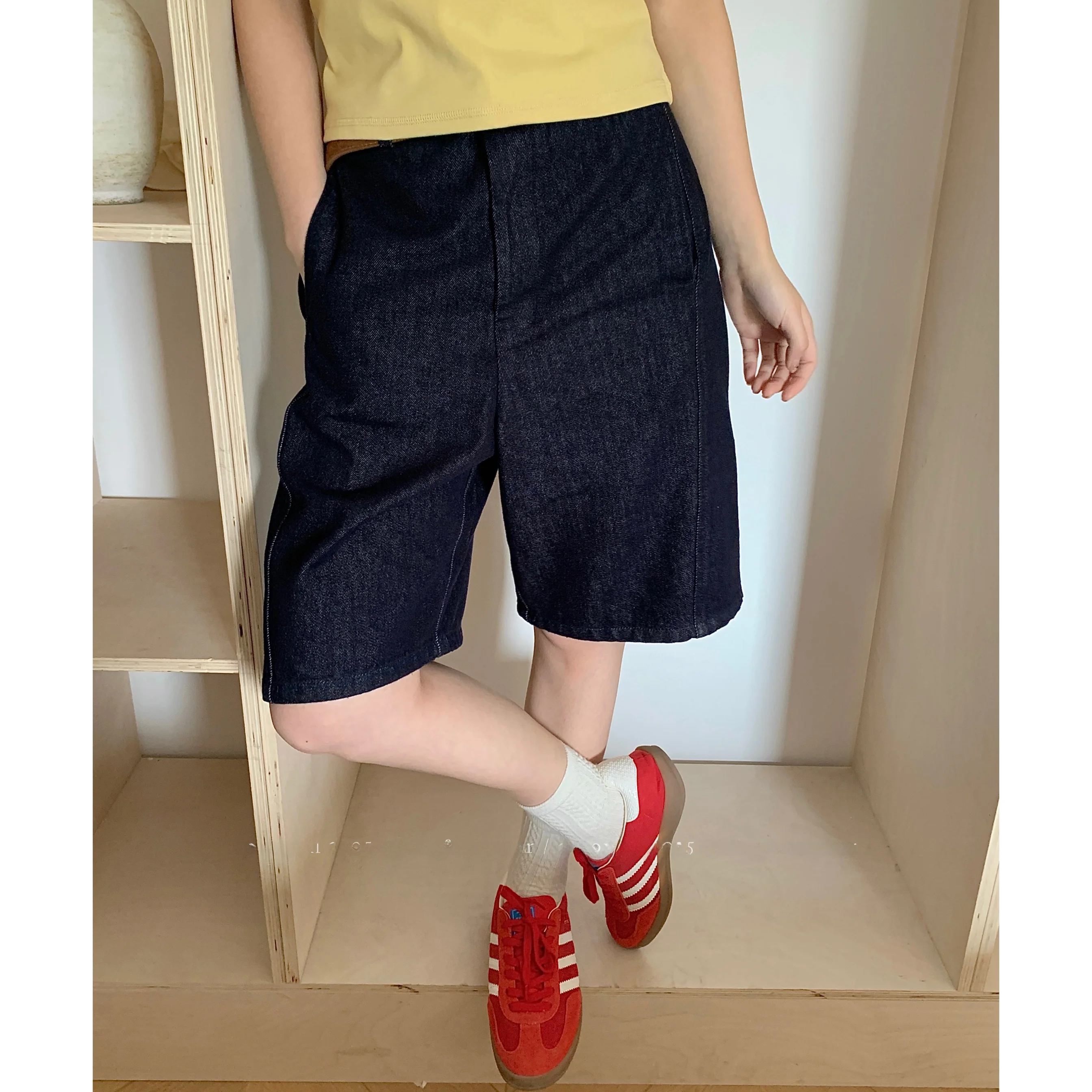 

Джинсы Sosomall винтажные, темно-синие, средней длины, повседневные, свободные, стройнящие, универсальные, с пятью элементами дизайна, для повседневной носки, с высокой талией, из хлопка, стрейч