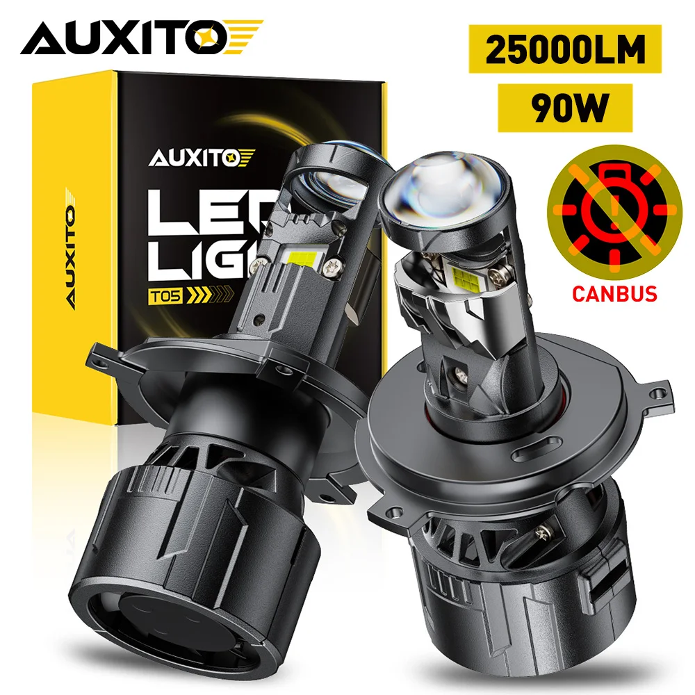 AUXITO 2 قطعة المصابيح الأمامية للسيارة لمبة H4 العدسات LED مصباح H4 LED Canbus المصابيح الأمامية 25000LM اليد اليسرى أو اليد اليمنى محرك H7 Led أضواء