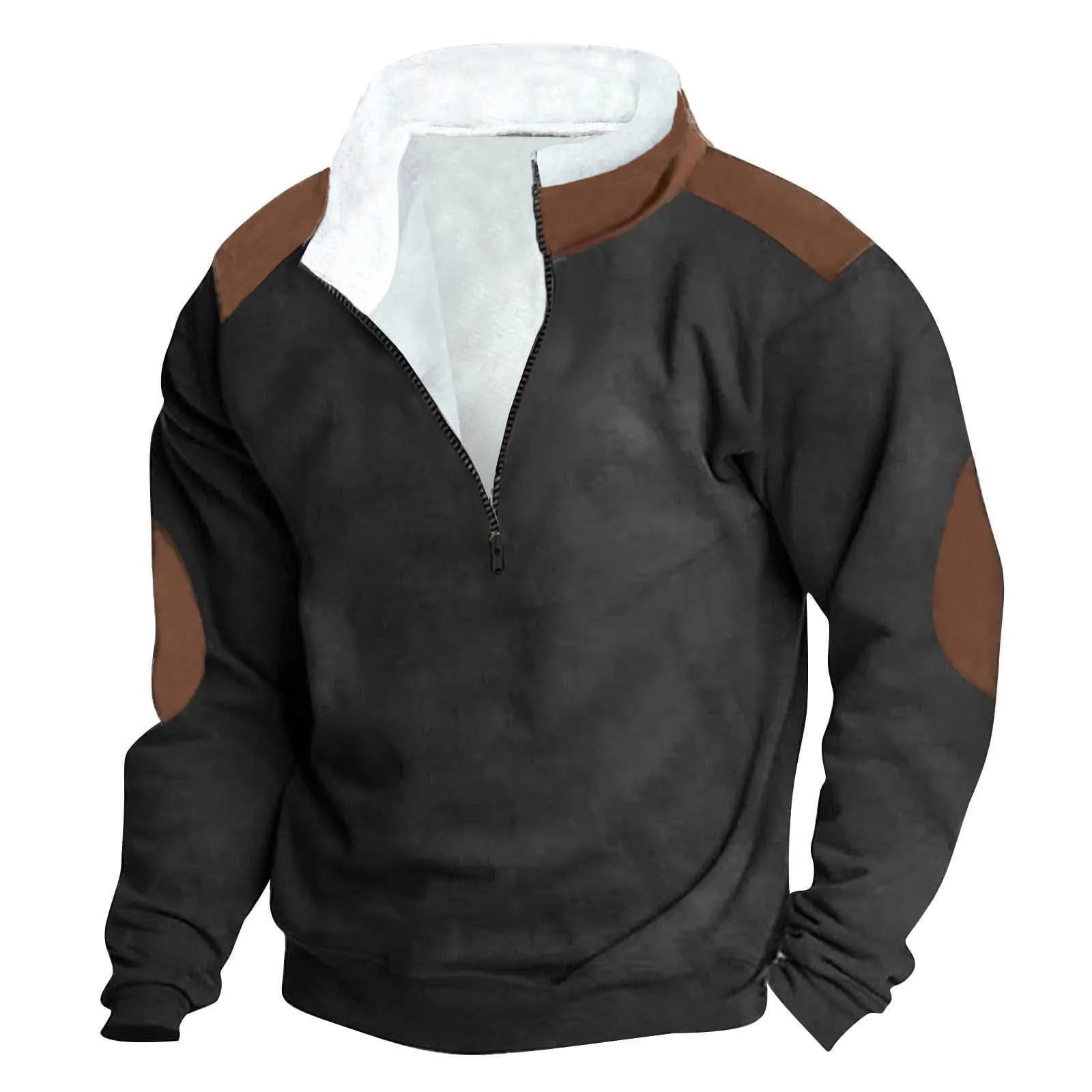 

Весенне-осенняя повседневная модная трендовая куртка с длинным рукавом и половиной молнии с принтом