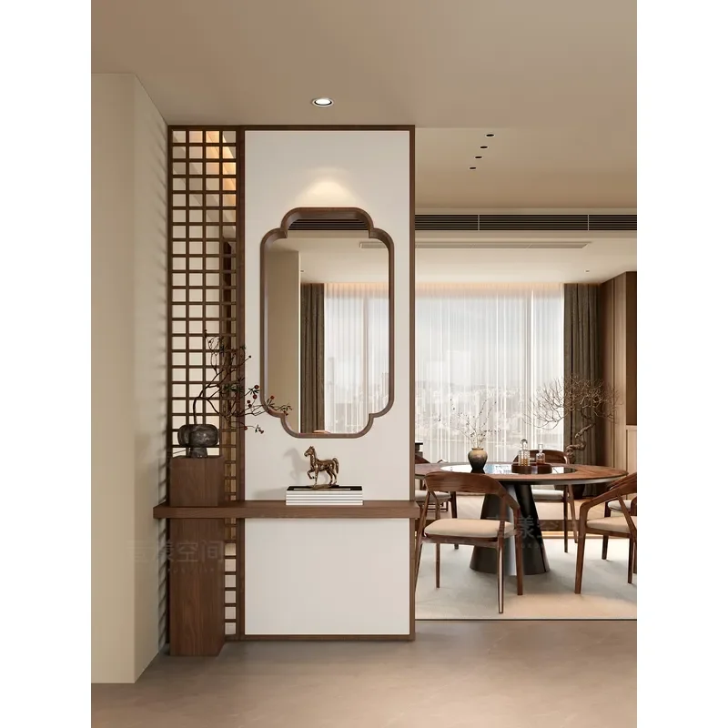 Solid Wood Chinese Screen Partition Song Style Begonia Window Divider for Living Room Entryway Aesthetic Room Separator Decor