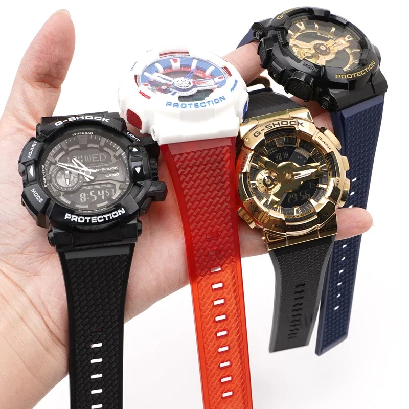 Strap for Casio G-SHOCK GM-110 GA-100/110 GA-400 GA-700 800 GD-100 GAL-100 GW-8900 GAL-100 Men Replace TPU Silicone Watch Band